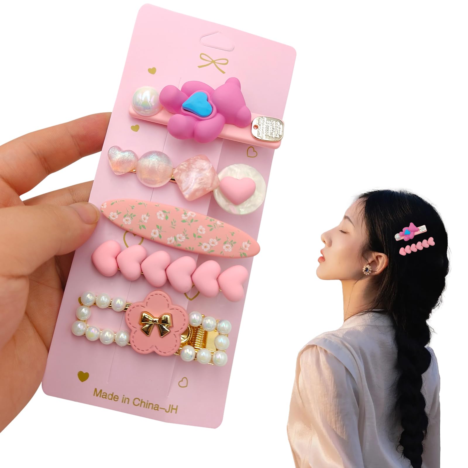 【送料無料】【BEAUTY PLAYER】ヘアピン ヘアクリップ おしゃれ パール ヘアピン 可愛い 女の子 ピンク 髪飾り ガールズ 髪留め ぱっちん レディース ヘアアクセサリー 前髪 ヘアクリップ 一字型ピン ダッククリップ 入学式 卒業式 結婚式