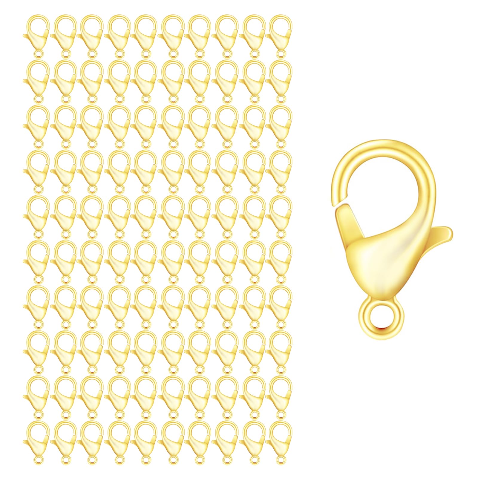 【送料無料】【BEAUTY PLAYER】カニカン パーツ ゴールド 100個セット 14mm メガネチェーン マスクチェ..