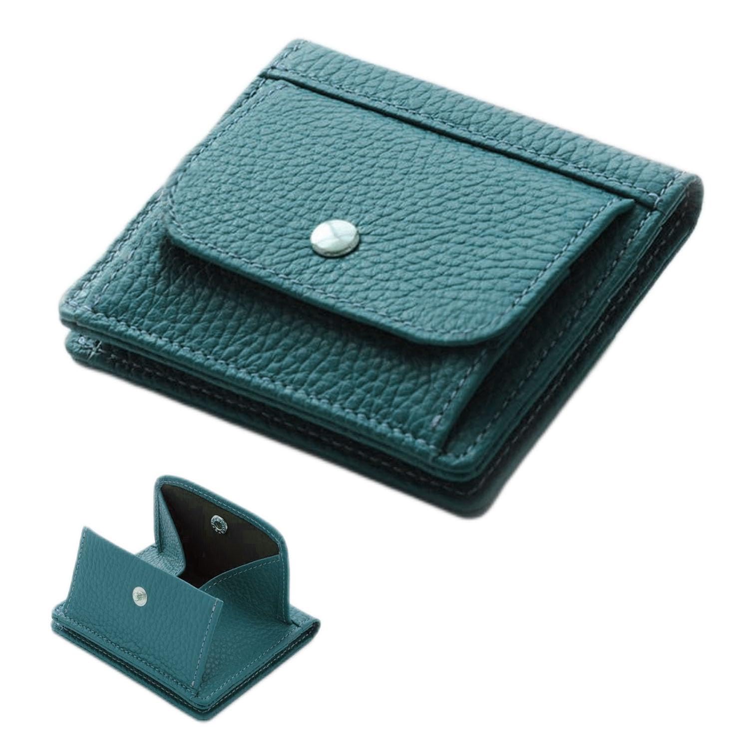 【送料無料】[Bearneko] ミニ財布 二つ折り財布 薄型 本革 メンズ 財布 レディース 2つ折り 小さい 財..