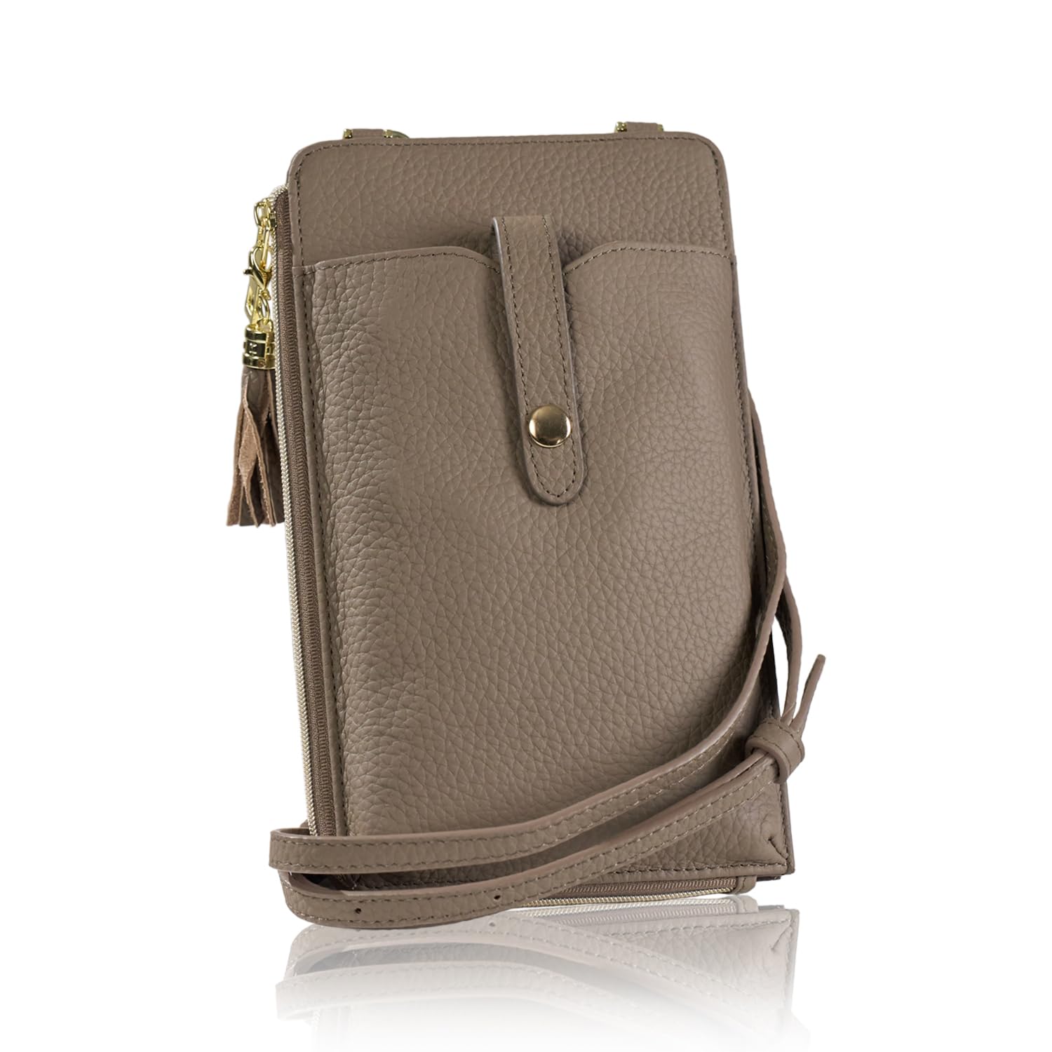 【送料無料】RIMARUHE お財布ショルダー スマホポーチ レディース 【安見えしない本革製xこれ1つでお出..