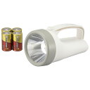 【送料無料】オーム電機 懐中電灯 LED強力ライト 350ルーメン 単1形乾電池×4本付属 電池付き ホワイト LPP-1435B7 08-0926 OHM