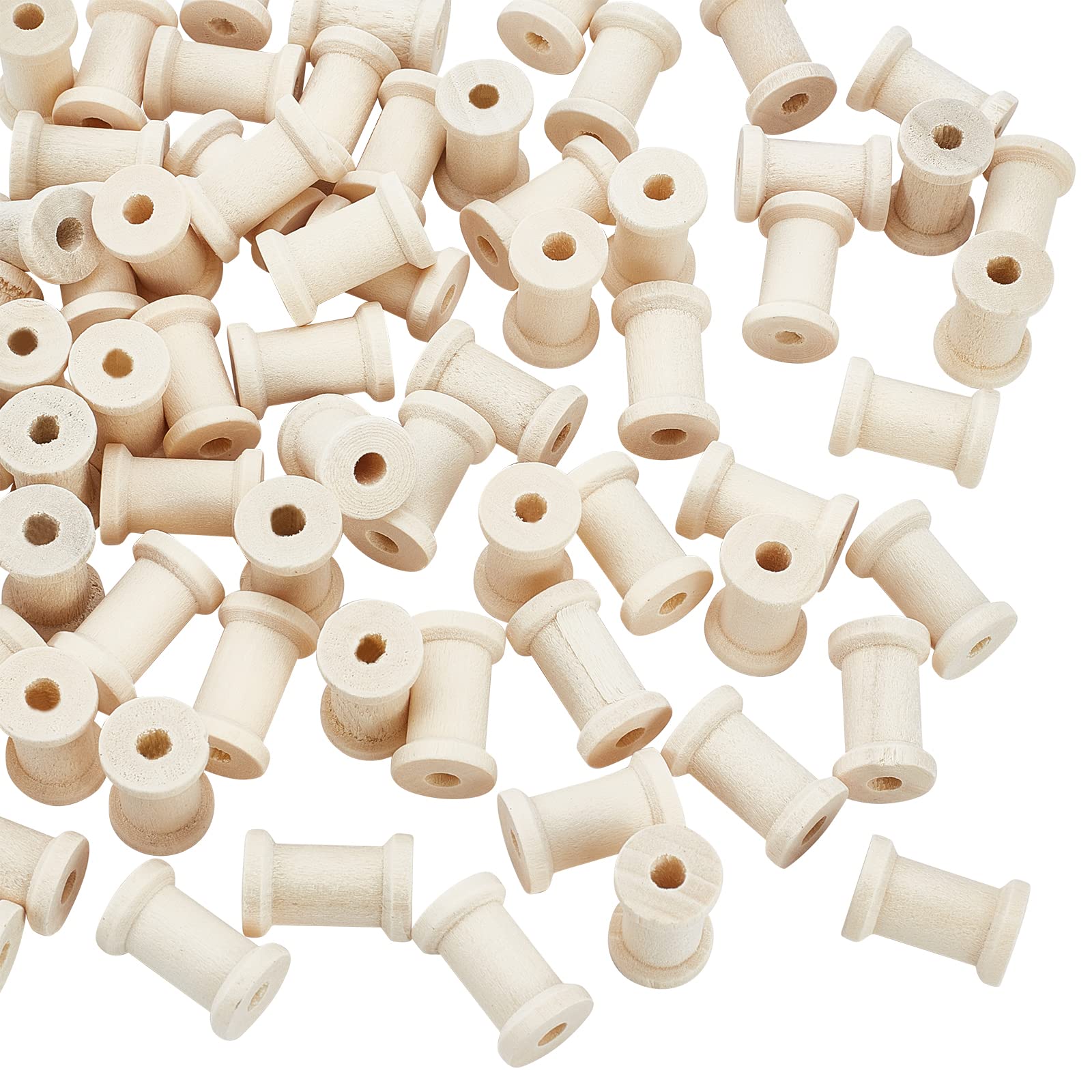 【送料無料】OLYCRAFT 約80個 木製ボビン 縫製用ボビン 25x15mm 縫製ボビン 糸スプール 空スプール 刺..
