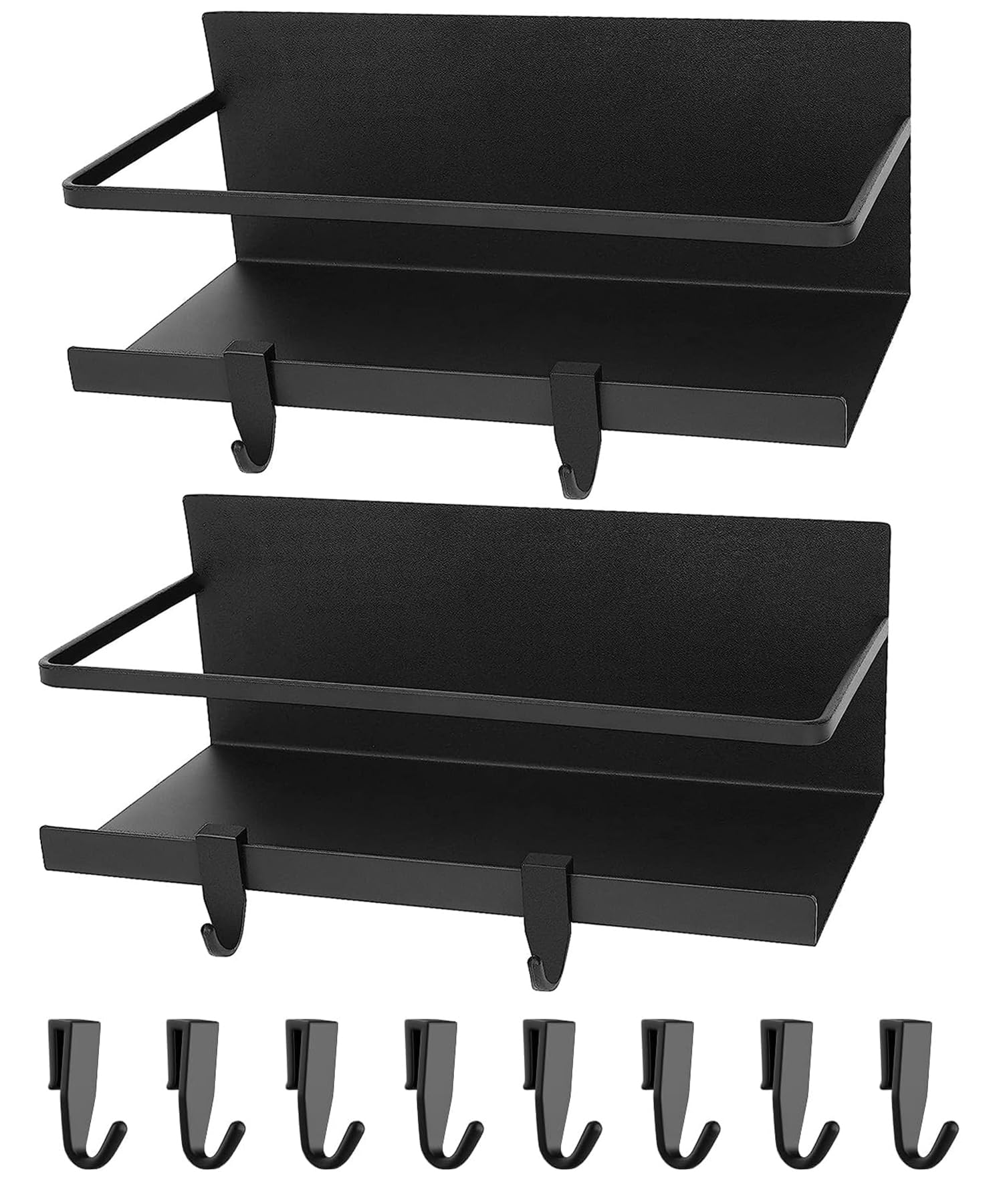 【送料無料】Whonor キッチンラック マグネット ラック 約W25×D12×H9cm 黒い2点セット 超強力な磁気調..