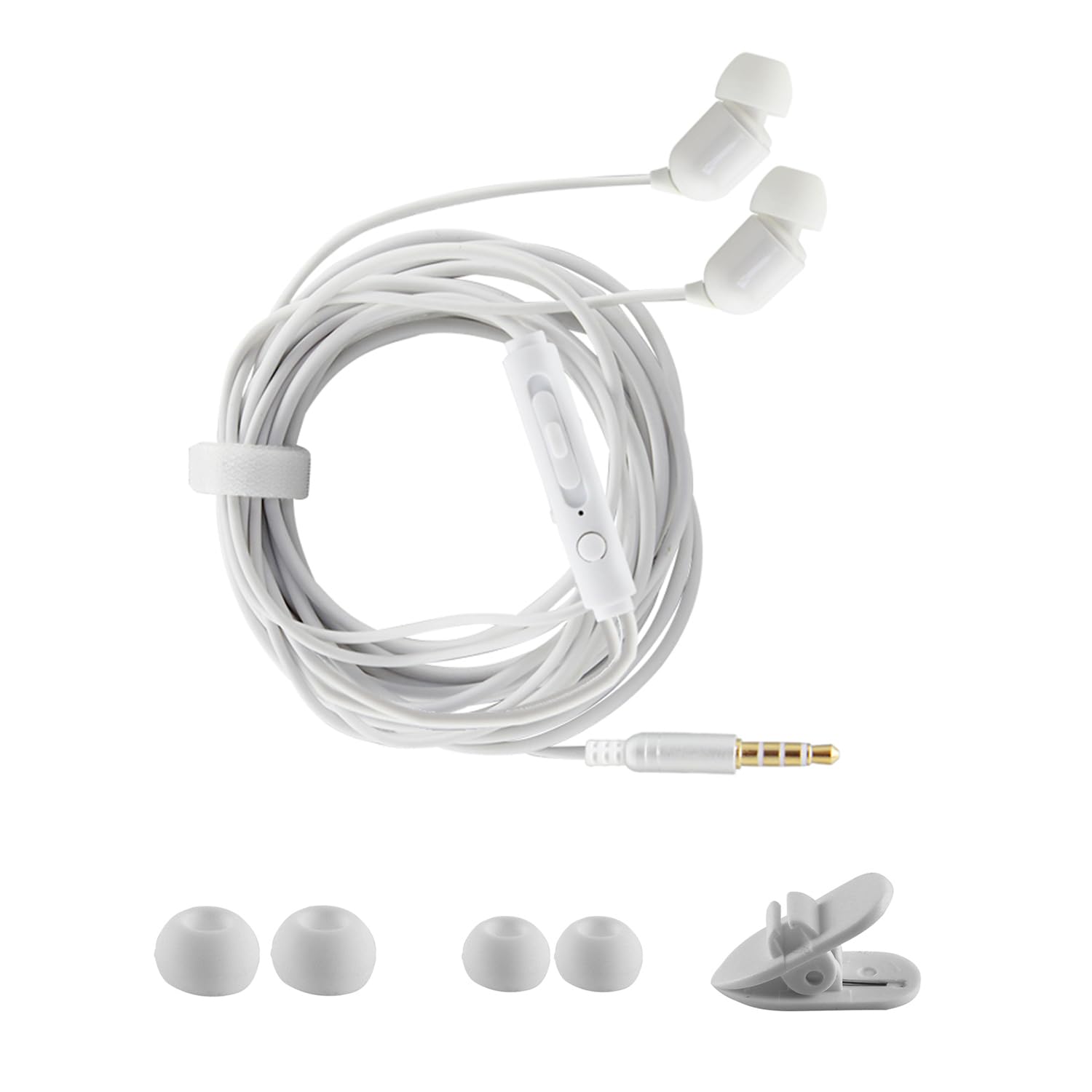 【送料無料】テレビ用イヤホン 有線イヤホン ロングコード3メートル 3.5mmジャック TVの日常使用 重低音 ステレオ マイク付き 音量調整 両耳タイプ カナル型イヤフォン ヘッドホン テレビ・オーディオ用 3m (ホワイト)