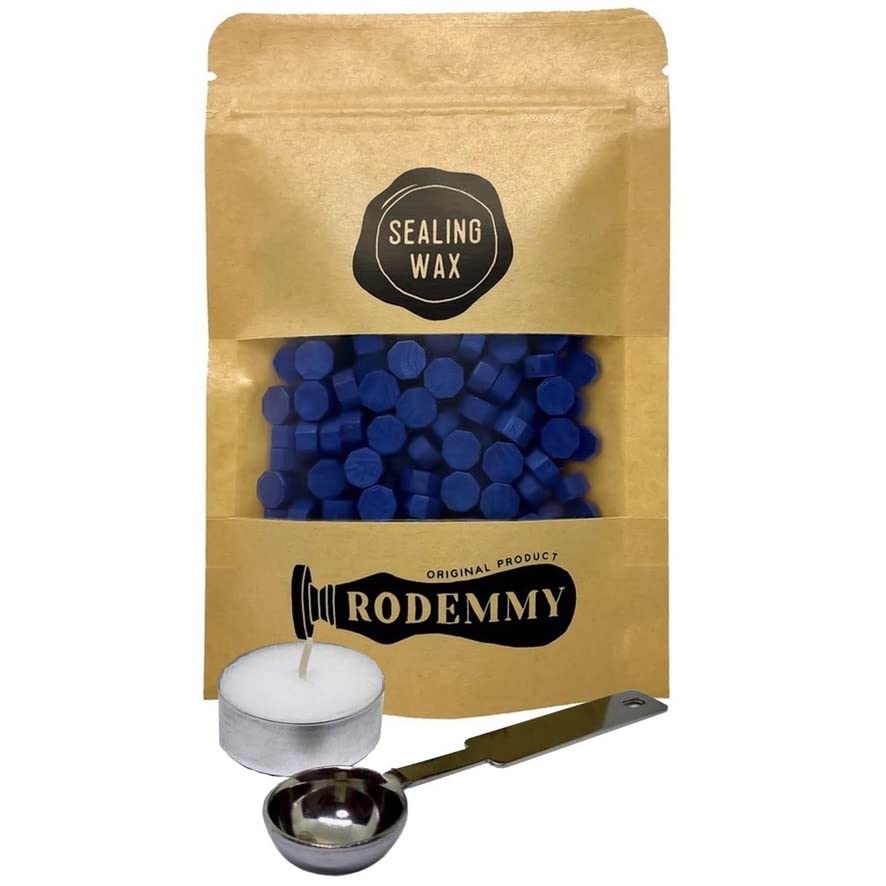 【送料無料】（RODEMMY） シーリングワックス 小粒タイプ 200粒入り スプーン ＆ ロウソク セット (メ..