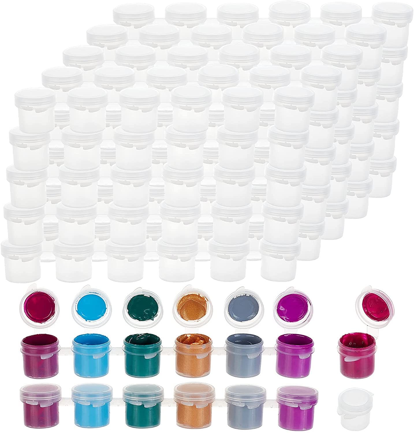 【送料無料】PandaHall 5ml 絵画ツール 画材 ペイントパレット 水彩パレット 顔料用容器 絵具セット クラフト 絵皿 プラスチック製 6ボックス