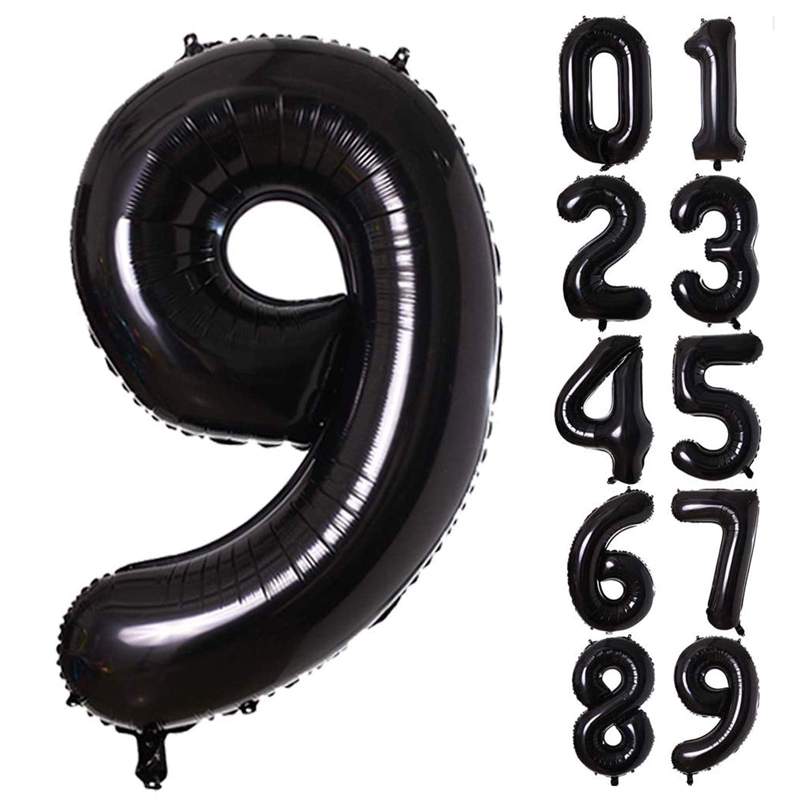 【送料無料】Lausatek バルーン アルミ風船 数字9 ナンバー 40インチ 大きい 誕生日 ハッピーバースデー 飾り付け ウェディング 記念日 パーティー 黒 約90cm ブラック
