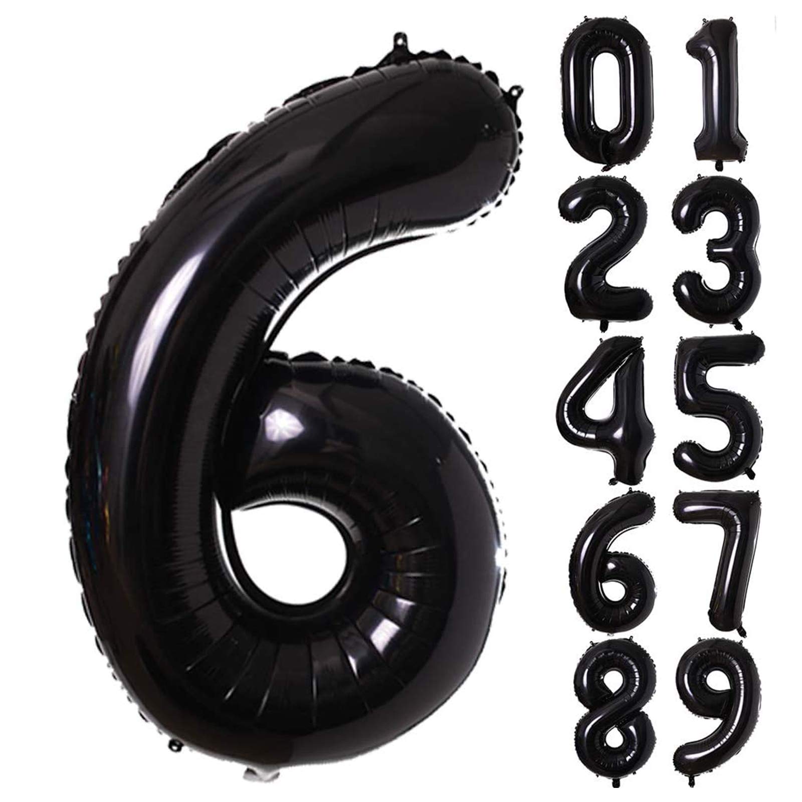【送料無料】Lausatek バルーン アルミ風船 数字6 ナンバー 40インチ 大きい 誕生日 ハッピーバースデー 飾り付け ウェディング 記念日 パーティー 黒 約90cm ブラック