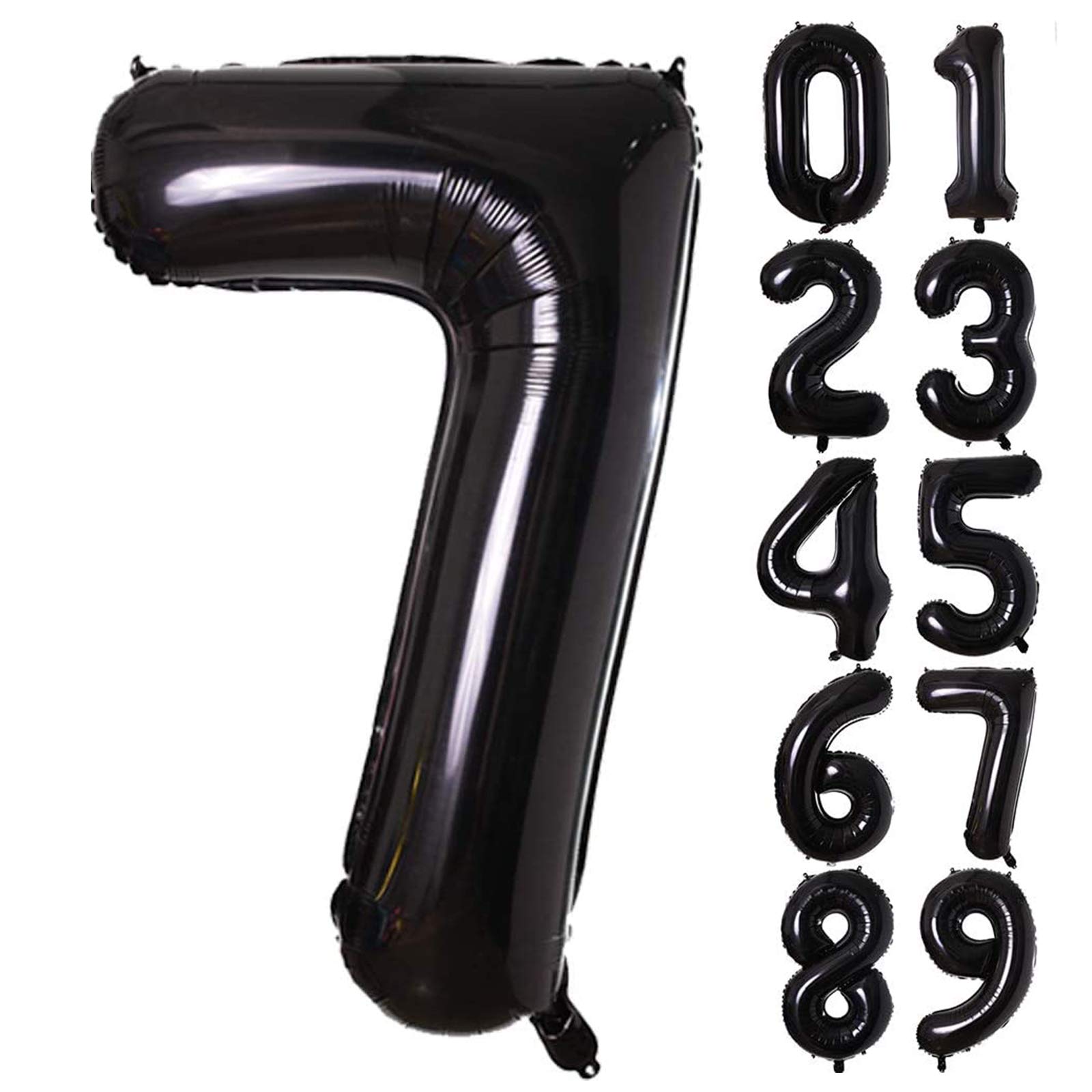【送料無料】Lausatek バルーン アルミ風船 数字7 ナンバー 40インチ 大きい 誕生日 ハッピーバースデー 飾り付け ウェディング 記念日 パーティー 黒 約90cm ブラック