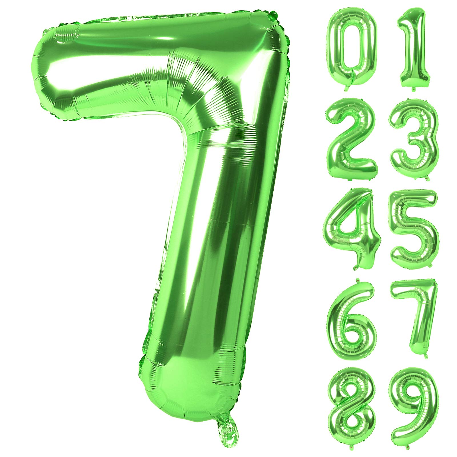 【送料無料】Lausatek バルーン アルミ風船 数字7 ナンバー 40インチ 大きい 誕生日 ハッピーバースデー 飾り付け ウェディング 記念日 パーティー 緑 約90cm グリーン