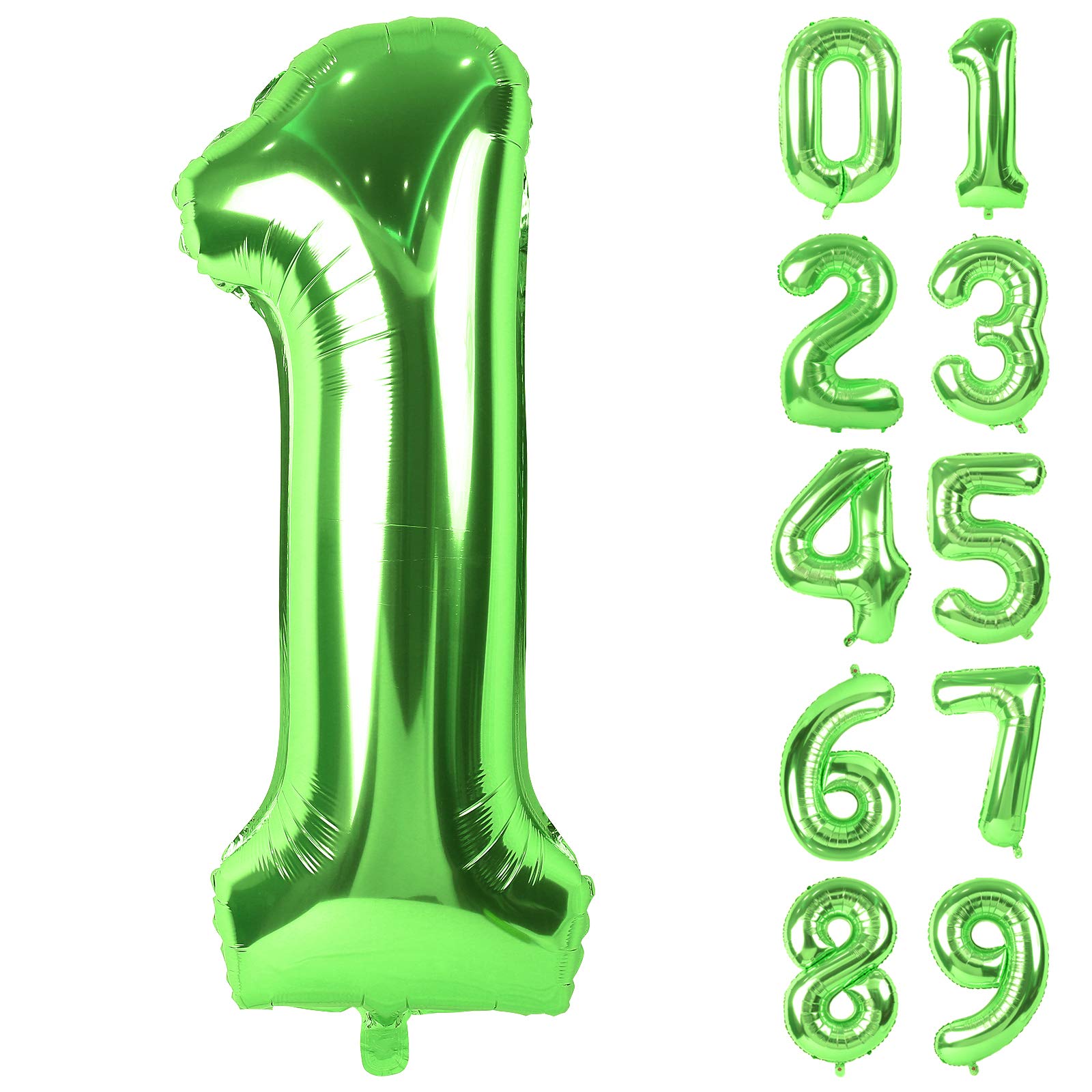 【送料無料】Lausatek バルーン アルミ風船 数字1 ナンバー 40インチ 大きい 誕生日 ハッピーバースデー 飾り付け ウェディング 記念日 パーティー 緑 約90cm グリーン