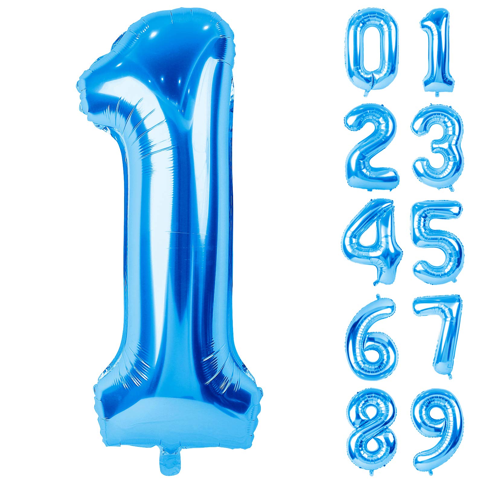 【送料無料】Lausatek バルーン アルミ風船 数字1 ナンバー 40インチ 大きい 誕生日 ハッピーバースデー 飾り付け 青 記念日 パーティー 約90cm ブルー