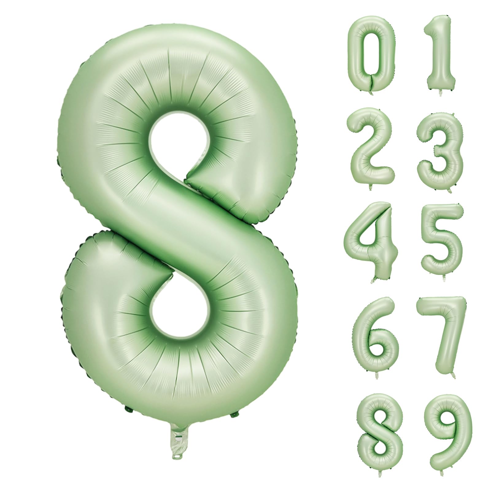 【送料無料】Lausatek バルーン アルミ風船 数字8 ナンバー 40インチ 大きい 誕生日 ハッピーバースデー 飾り付け ウェディング 記念日 パーティー 緑 約90cm オリーブグリーン