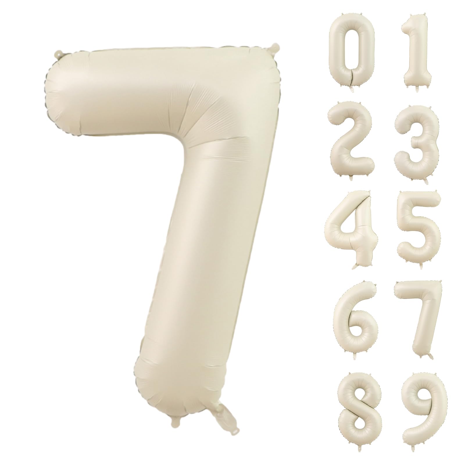 【送料無料】Lausatek バルーン アルミ風船 数字7 ナンバー 40インチ 大きい 誕生日 ハッピーバースデー 飾り付け ウェディング 記念日 パーティー 白 約90cm くすみホワイト