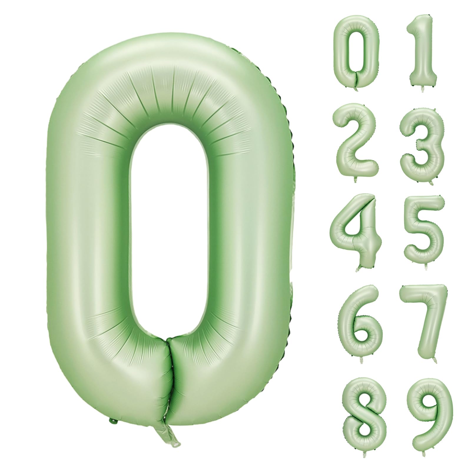 【送料無料】Lausatek バルーン アルミ風船 数字0 ナンバー 40インチ 大きい 誕生日 ハッピーバースデー 飾り付け ウェディング 記念日 パーティー 緑 約90cm オリーブグリーン