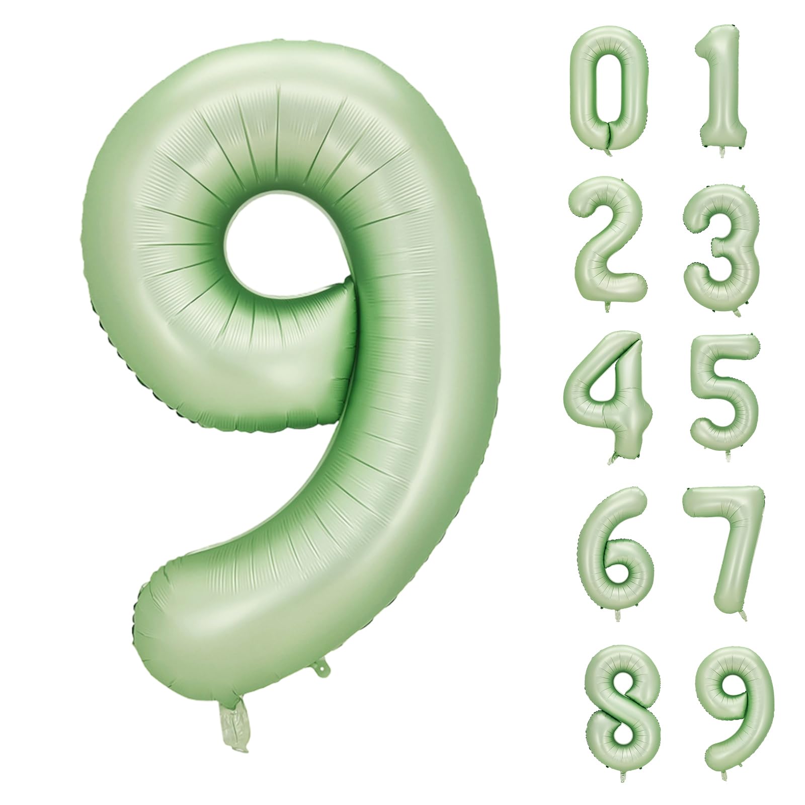 【送料無料】Lausatek バルーン アルミ風船 数字9 ナンバー 40インチ 大きい 誕生日 ハッピーバースデー 飾り付け ウェディング 記念日 パーティー 緑 約90cm オリーブグリーン