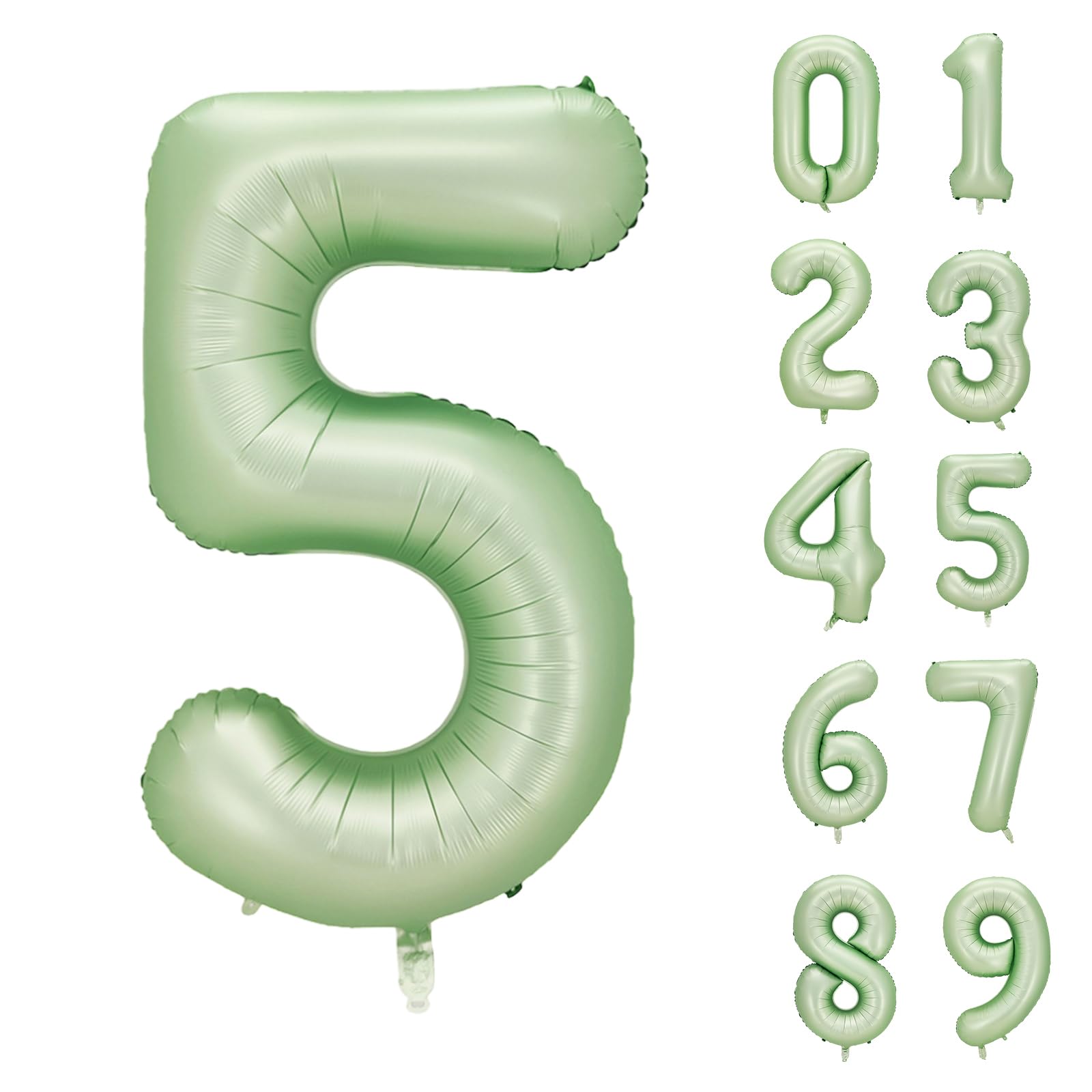【送料無料】Lausatek バルーン アルミ風船 数字5 ナンバー 40インチ 大きい 誕生日 ハッピーバースデー 飾り付け ウェディング 記念日 パーティー 緑 約90cm オリーブグリーン