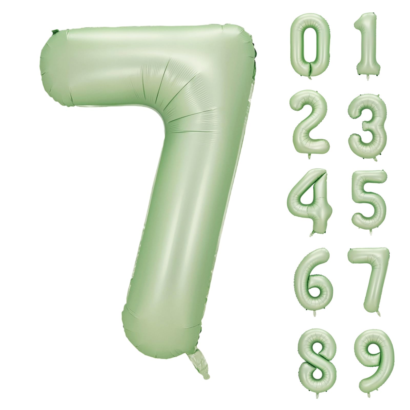 【送料無料】Lausatek バルーン アルミ風船 数字7 ナンバー 40インチ 大きい 誕生日 ハッピーバースデー 飾り付け ウェディング 記念日 パーティー 緑 約90cm オリーブグリーン
