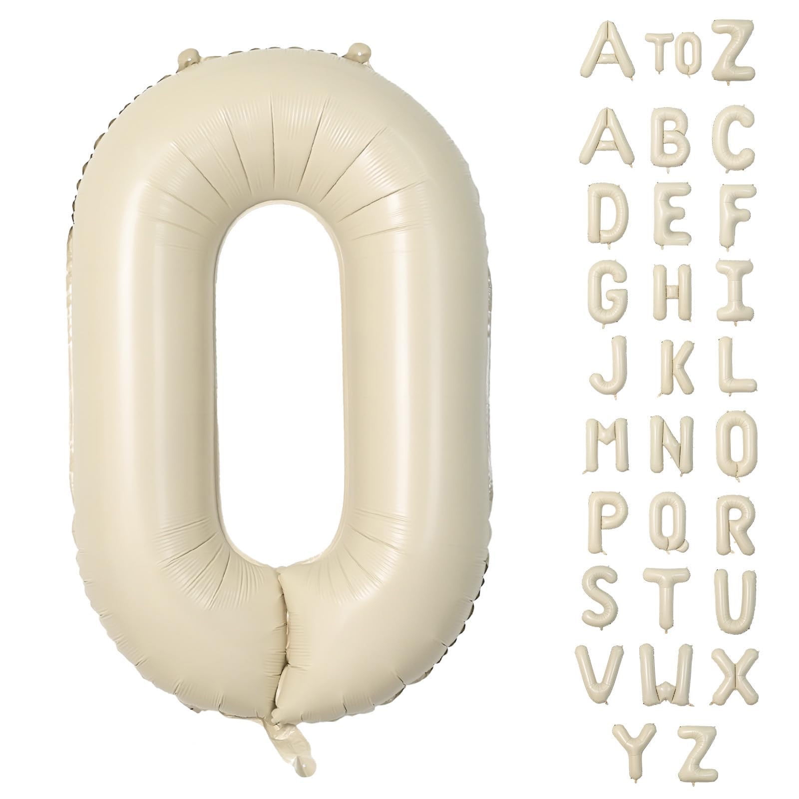 【送料無料】Lausatek アルファベット レター バルーン O 英語 文字 40インチ アルミ風船 大きい 組み合わせ 誕生日 バースデー 飾り付け イベント 記念日 パーティー 約90cm くすみホワイト