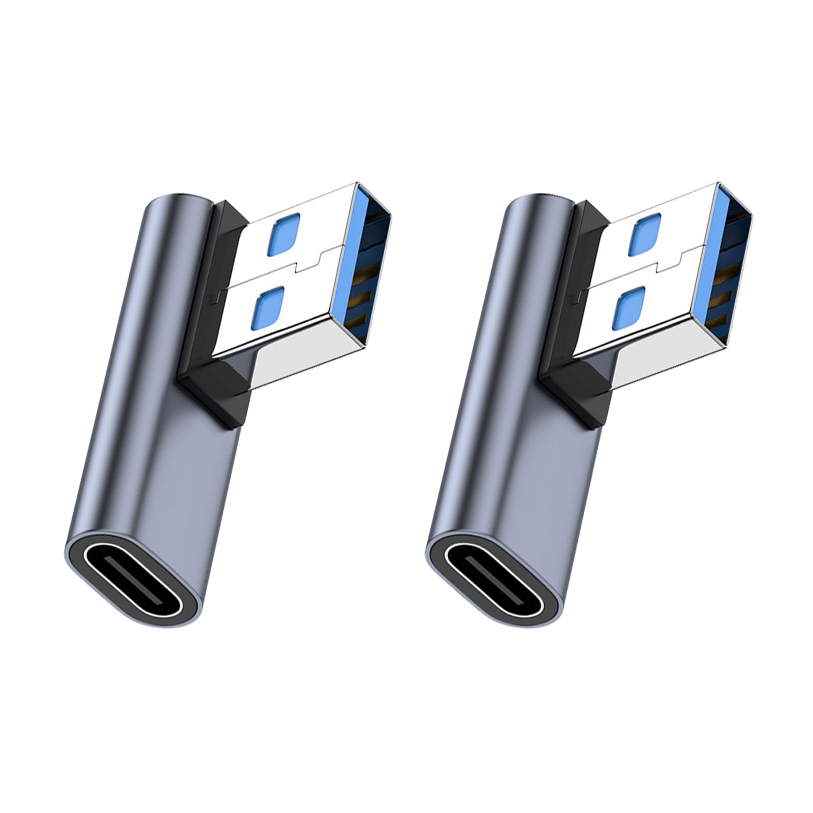 【送料無料】USB 3.1（オス） to USB Type C (メス)変換アダプタ L型 (2個セット) Suptopwxm USB3.1 10Gbps 高速データ伝送 3A 急速充電Xperia/iphone/iPad/MacBook/Surface 変換アダプタ 小型 軽量 高耐久 合金製 ラップトップ、PC、充電器等対応