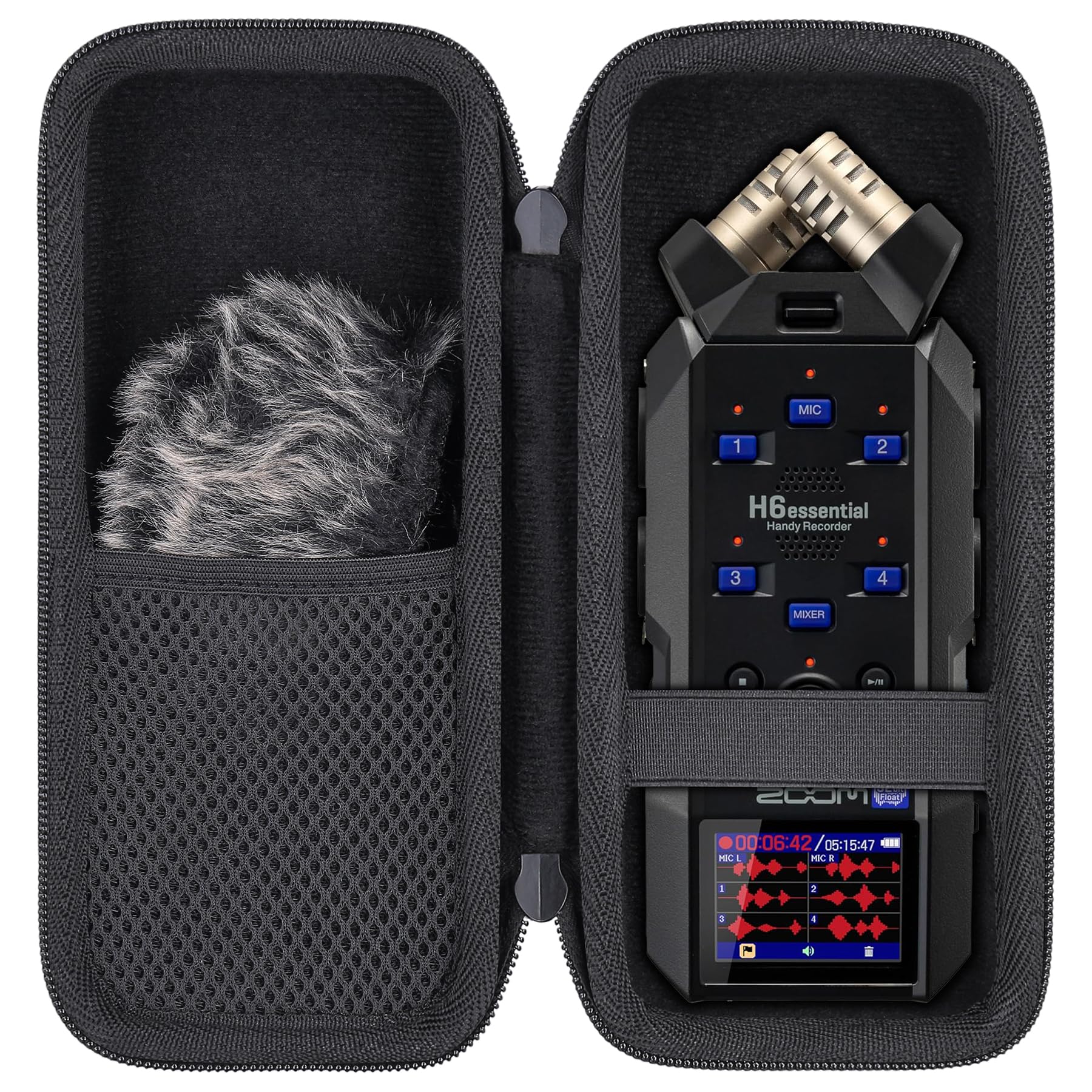 【送料無料】ZOOM ズーム H6essential H6e フロート6トラック仕様ハンディレコーダー 専用収納ケース（ケースのみ）-Aenllosi