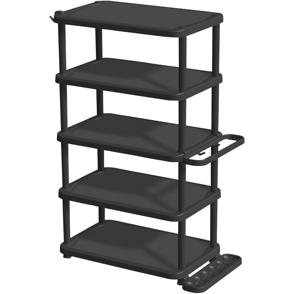 【送料無料】天馬 組立が簡単で玄関の省スペースを有効活用できるシューズラック くつ置けるん棚 5段ワイド 傘も一緒に収納できる靴箱 シューズボックス 靴棚 【簡単組立】【幅56×奥行31×高さ85cm】