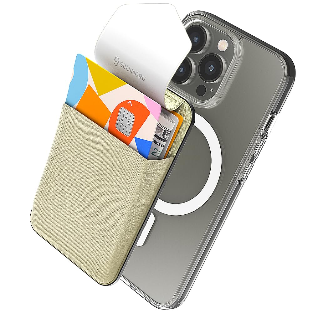 【送料無料】【滑り止めシリコンパッド追加】Sinjimoru Magsafe対応 iPhoneカードケース、蓋付きマグネット携帯カードホルダー SUICA 定期入れ クレジットカード背面ポケットiPhone16 Plus Pro Pro Max iPhone15 14 13 12 シリーズ専用 マグセーフ対応カード入れ ケース