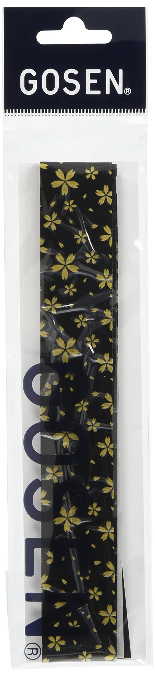 【送料無料】ゴーセン(GOSEN) オーバーグリップ 和柄 「花」 黒×金 B815BKG