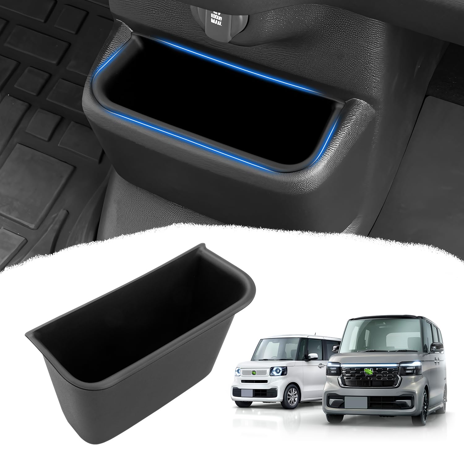 【送料無料】Mozan ホンダ 新型 N-BOX/カスタム/ジョイ JF5/6 に適合 コンソールボックス センターロアボックストレイ n-box Custom joy コンソールトレイ 収納ボックス 車内収納トレイ 小物入れ ガタガタ音なし アクセサリー 内装パーツ カスタムパーツ 取付簡単 (ブラ