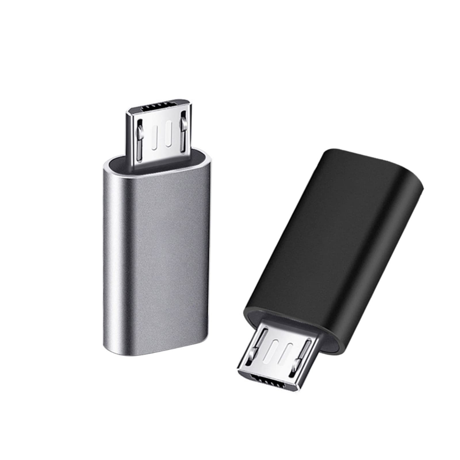 【送料無料】YFFSFDC マイクロUSB変換アダプター タイプC Micro USB 変換アダプタ 2個入り Type C メス to Micro USB オス 変換コネクタ 充電とデータ転送 Galaxy、Nexus、Xperia、HUAWEI等Micro USB設備対応 （ブラック 、シルバー）