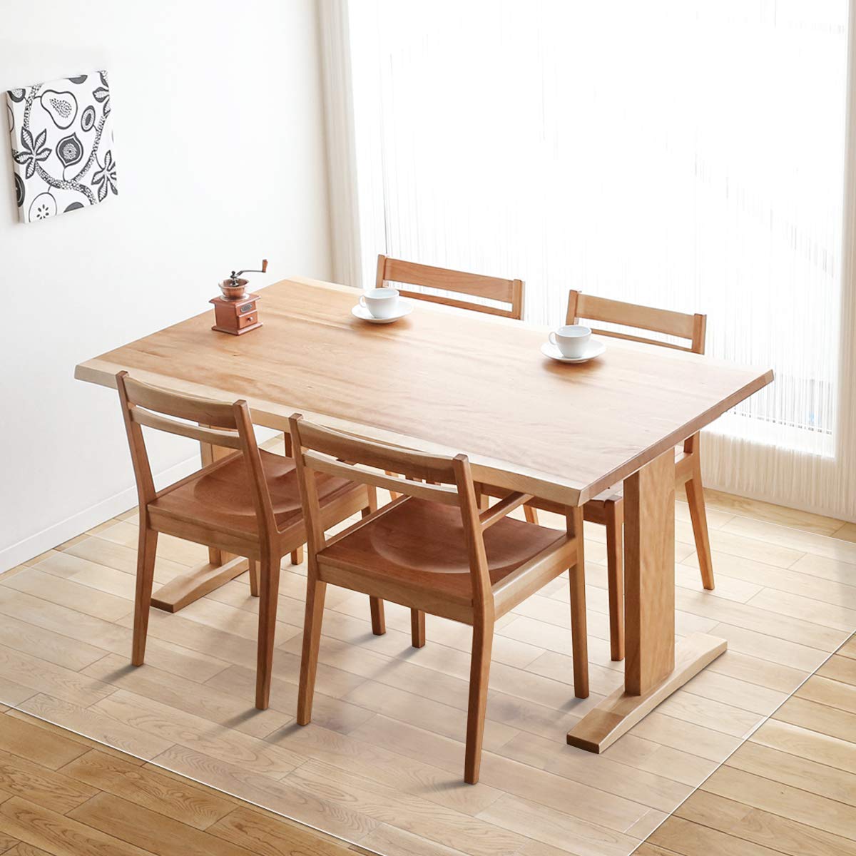 【送料無料】【拭くだけ】ダイニングマット 透明 240×180cm クリア 1.5mm厚 拭ける PVCマット 床暖房対応 お手入れ簡単 キッチマット ソフト エンボス加工 カットできる サラっとした手触り 清潔 ハードフロア/畳/フローリング対応