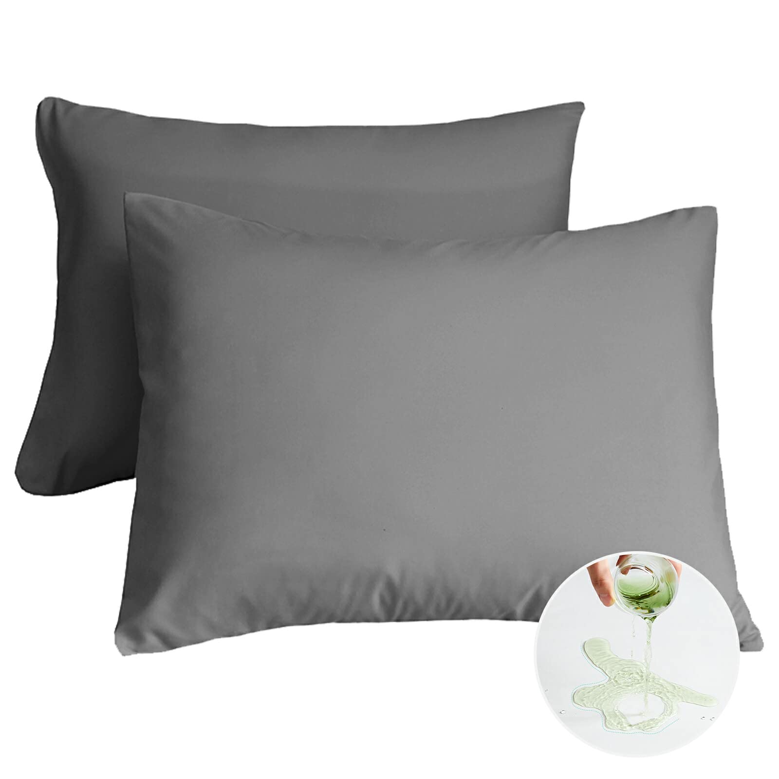 【送料無料】Vallein 枕カバー 防水 43*63cm 2セット 封筒式 丸洗いOK 完全防水 ピローケース 防ダニ ..