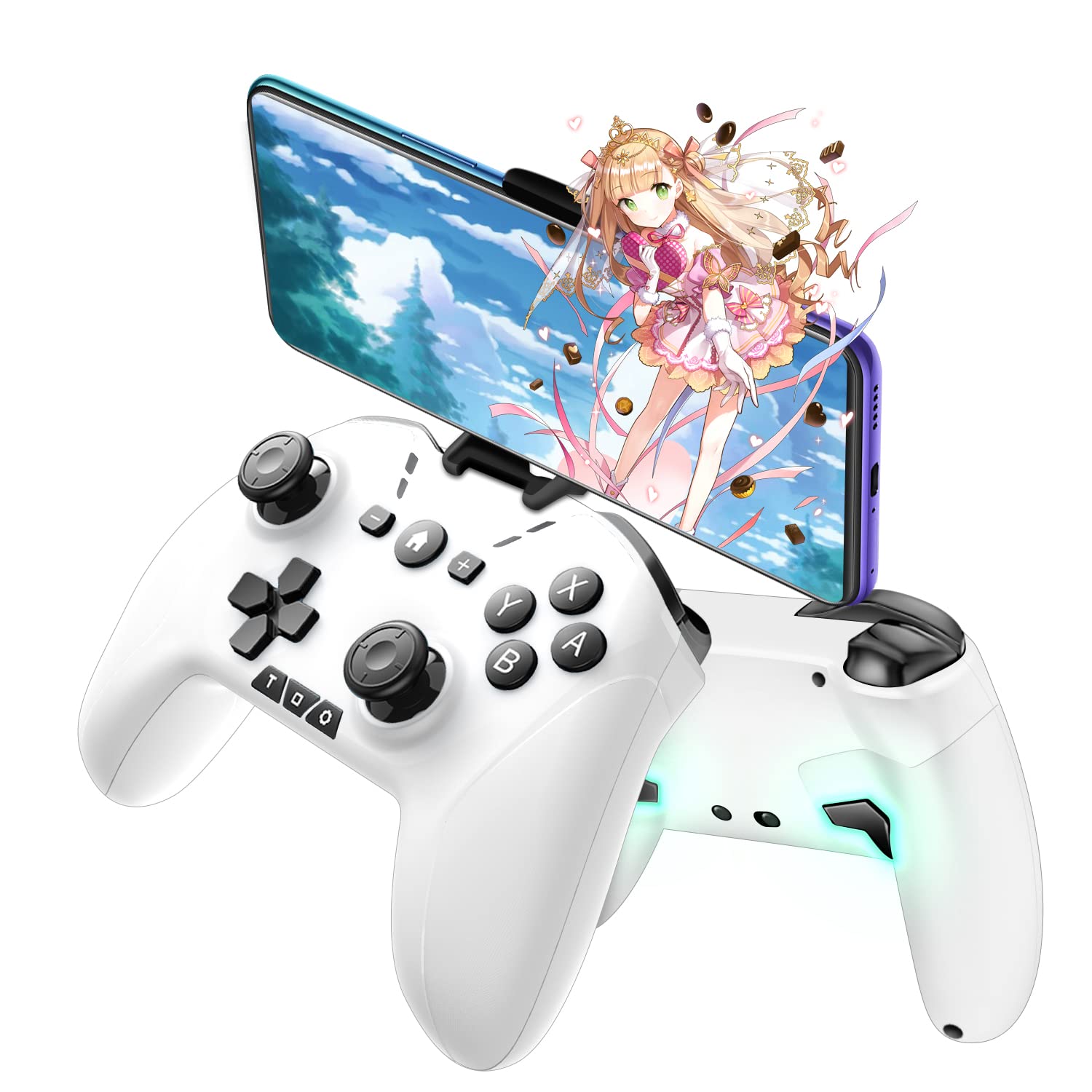 商品情報 商品の説明 主な仕様 【方向ボタンレイアウト可能】左スティックと十字キー、ABXYキーのレイアウト機能を搭載した、BLUETOOTH、2.4GHz無線＆有線接続を対応の本格派ゲームコントローラーです。左スティックと十字キー、AとB、XとYの配置を入れ替えば、Xbox準拠の設定をこのコントローラーでそのまま利用できます。さまざまなプレイスタイルに合わせられて、ゲームを存分に楽しむことができます。【スマホホルター付・マクロ機能】携帯ホルダーはコントローラにぴったりとフット、スマホがゲーム機に変身された、ゲーム中で安定感のある操作性を提供して、ゲーム体験を向上させることができます。3.5インチから6インチまでAndroidやIOSの携帯電話をサポートすることができ、完璧なモバイルゲーム体験を提供します！ 最大30秒で、動作を25つ記憶可能のマクロ機能に対応できます。ボタンを1回押すだけで複数の連続する操作を自動的に操作できて、必殺技などを登録しておくと便利です。【幅広い交換性】switch有機ELモデル/switch/switch　Lite/IOS/Android/PCなど多種機種対応できます。ios13.4及びその以降の最新バージョン対応、COD、FORTNITE、マイクラ認定ゲームパッド。Androidとiosでは対応できるゲームは若干違いますから、詳細説明をご参考ください。PUBGと荒野行動などMFI認証がないゲームには対応できません、ご了承ください。【4つの振動モード・ジャイロセンサー搭載】4つのHD振動モードはバリエーション豊かな振動表現が可能です。さらにジャイロセンサー搭載し、より精確的にキャラの移動をコントロールできます。回転している事と向きの変化をスマートに検知し、体感型ゲームをプレイすると、より臨場感の溢れるゲーム体験が楽しめます。【3段階TURBO連射機能・低電圧警告】連射スピードは3段階調整可能で、何度も連打が必要なゲームには、特におすすめのゲームパッドです。また、650mAhのバッテリーを内蔵しております。Switchに電池残量を確認できるだけではなく、コントローラー本体も低電圧警告機能があります。電力が低いと指示ランプが点滅します。電量不足でゲーム体験を影響することを防げます。 # ワイヤレス コントローラー Switch/PC/IOS/Android全対応 ゲームを楽しむとき、快適な操作性は欠かせません。特に、コントローラーの性能がゲーム体験を大きく左右します。しかし、持ちやすさや操作感が悪いと、ゲームの楽しさが半減してしまうこともありますよね。このようなお悩みを解決するために、私たちはワイヤレス コントローラーを開発しました。 このコントローラーは、SwitchやPC、iOS、Androidなど、さまざまなデバイスに対応しています。特に、ユーザーの好みに合わせた方向ボタンレイアウトの変更や、背面ボタンの配置が可能なため、あなた自身のプレイスタイルにピッタリ合った形で使うことができます。また、スマホホルダーが付いているので、携帯電話を使ってゲームをプレイする際にも便利です。 さらに、自動連射機能や6軸ジャイロセンサーの搭載により、アクションやシューティングゲームでも、より精確でスピーディな操作が実現します。利益を最大化し、プレイのクオリティを向上させるこの製品に、ぜひご注目ください。 あなたのゲーム体験を向上させるワイヤレス コントローラーを、ぜひ手に入れてみてください。きっと新たな感動が待っています。 ## 様々なデバイスに対応した高い互換性 このワイヤレス コントローラーは、SwitchやPCに加え、iOSやAndroidデバイスにも使えるため、幅広いプラットフォームで使用できます。特に、Switchの有機ELモデルやSwitch Liteにも対応しており、家庭用ゲーム機の楽しみを一層広げてくれます。 また、特筆すべきは方向ボタンのレイアウトが変更可能である点です。これにより、Xboxスタイルの配置でプレイすることもでき、自分に合わせたカスタマイズが可能です。さまざまなゲームスタイルに合わせられ、プレイヤーはその時々の気分に応じて最適な設定を選ぶことができます。 さらに、iOS13.4以降のバージョンに対応しており、CODやFORTNITEなど人気のゲームにも対応しています。ただし、一部のMFI認証がないゲームには使用できない点にご注意ください。それでも、ほとんどの方にとって、十分な互換性を備えていると言えます。 この高い互換性によって、どんな場所でも異なるデバイスでゲームを楽しむことができるので、旅行やお出かけの際にも最適です。ワイヤレス コントローラーの魅力は、単なるコントローラーを超えた、自由なゲーム体験を実現するところにあります。 ## スマホホルダー付きでさらに便利 ゲームをプレイする際、スマホを使うシーンは増えています。このワイヤレス コントローラーには、スマホホルダーがついているため、携帯電話を簡単に取り付けることができます。これにより、スマホをゲーム機に変えることができ、さらに本格的な操作感を楽しむことが可能です。 ホルダーはコントローラーにぴったりフィットし、安定した操作が可能です。3.5インチから6インチまでのスマホに対応しているため、ほとんどのスマートフォンが使えます。これで、さまざまなゲームアプリを快適にプレイできます。 また、マクロ機能も搭載されており、最大30秒の動作を25個まで記憶することができます。この機能を使えば、特に必殺技や連続操作が必要なゲームでも、一度ボタンを押すだけで複数の操作が自動的に行えます。これにより、ゲームがさらにスムーズに楽しめ、スキルを最大限に発揮することが可能です。 充実した機能が集約されたこのコントローラーで、スマホゲームの体験をより一層向上させてみてはいかがでしょうか。高い利便性を持つこの製品が、あなたのゲーム体験をより特別なものにしてくれます。 ## 高度な技術を詰め込んだ機能性 このワイヤレス コントローラーは、単なるゲームパッドではありません。6軸ジャイロセンサーを搭載しており、より精確な操作が可能です。キャラクターの移動や向きの変化をスマートに捉え、体感型ゲームをプレイすることで、臨場感あふれる体験が実現します。 また、4つの振動モードが用意されているため、多彩な振動を感じることができ、ゲームの世界に引き込まれます。これは、アクションゲームやシューティングゲームで特に効果を発揮し、よりリアルな体感を実現します。 さらに、コントローラーには3段階のTURBO連射機能があり、連打が必要な場面でも活躍します。650mAhのバッテリーを内蔵しており、電池残量の確認や低電圧警告機能も搭載されています。電力が低下すると、指示ランプが点滅し、使用中に電力不足による不便さを未然に防ぎます。 このように、優れた技術が詰め込まれたワイヤレス コントローラーは、ゲームをより楽しむための強力な武器です。最新の技術が支えるこの商品を、ぜひ手に取ってその性能を実感してみてください。 ## まとめ - ワイヤレス コントローラーは、Switch、PC、iOS、Androidに対応しており、幅広いプラットフォームで使用可能です。 - 方向ボタンのレイアウト変更機能と背面ボタンにより、カスタマイズが可能で、自分に合ったプレイスタイルを実現します。 - スマホホルダーとマクロ機能が搭載されており、快適なスマホゲーム体験を提供します。 - 6軸ジャイロセンサーや振動モード、TURBO連射機能により、高度な操作感と操作性を実現します。 - このコントローラーを使うことで、あなたのゲーム体験が更に向上すること間違いありません。 ぜひこの機会に、ワイヤレス コントローラーを手に入れて、その可能性を体験してみてください。