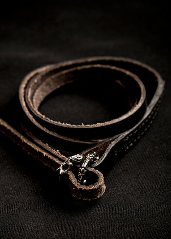 REVI CAST MADE /　Skull Ring Leather Bangle