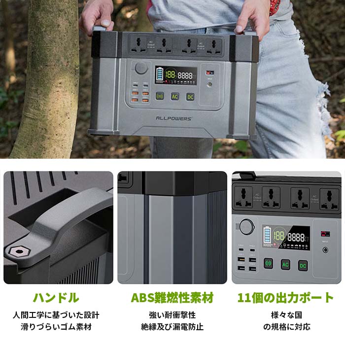 【7日間レンタル】大容量ポータブル電源 Monster X モンスターX 家庭用蓄電池 1700Wh容量（使用量1500Wh） AC2000W（瞬間最大3300w）