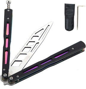 バタフライナイフ 練習用 トレーニング用 刃無し 折りたたみ式 初心者対応 G10のハンドル rainbow通販格安セール情報 楽天 通販