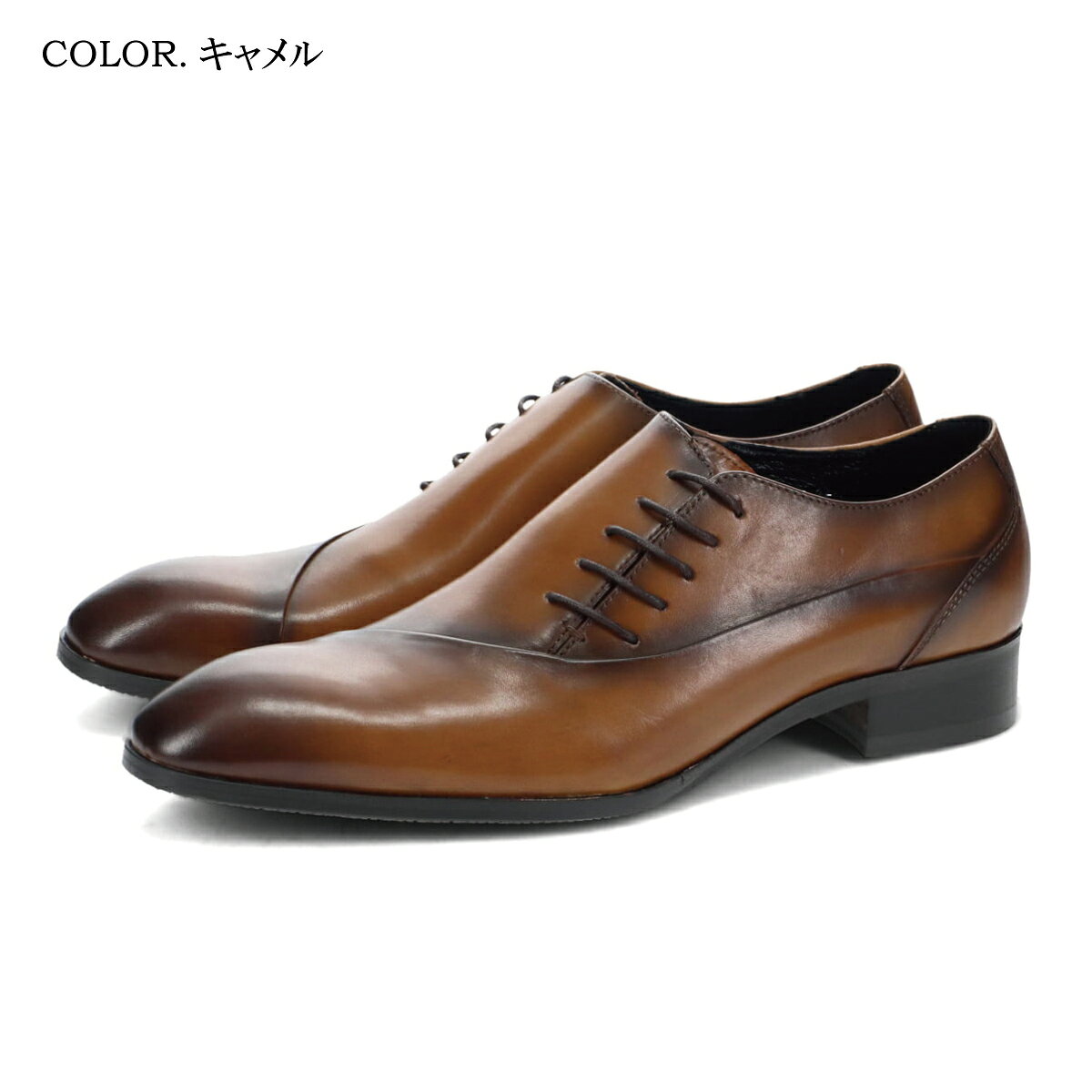 クラストレザー サイドレース ビジネスシューズ 本革 ヴィブラムソール シャドウ vibram 防滑 ジャケパン スーツ ドレス 社会人 パーティー 通勤 仕事用 whoop-de-doo フープディドゥ 22230439【送料無料】 whoop-10001594 フープディドゥ公式楽天市場店 サンプル画像3