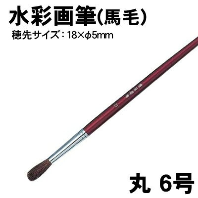 アーテック 水彩画筆（馬毛）丸 6号(010606) 学校教材 図工 美術 画材 筆 ポピュラーで安価な水彩画筆。 ■仕様 ■穂先サイズ：18×φ5mm■メーカー：株式会社アーテック ■JANコード：4521718106069 ※商品はモニターによって色合いが異なって見える場合があります。※商品の仕様は予告なく変更する場合がございます。※多少の傷、汚れ等はご了承下さい。 【ご注意】 ・学校・教室運営者・法人向け商品のため、個人の方への販売はできません。 必ず教室名や法人名をご記入ください。 ・メーカー直送となりますので代金引換でのご注文はお受けできません。 お振込みもしくはカード決済にてご注文ください。 ・入荷時期による仕様の変更、突然の欠品等ある場合がございます。 他にもいろいろな学校教材・工作キット・実験キットや教育玩具等がございます。 教室名を明記してください。個人の方への販売は行っておりません。 もちろん新品未使用品。この機会をお見逃しなく！