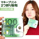 【送料無料】マネープリント2つ折り財布【100ユーロ柄】
