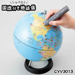 【送料無料】しゃべる国旗付き 地球儀 球径25cm CYV3013 音声機能 タッチペン 音声学習 行政図 子供用 小学生 知育 学習 社会 地理 世界地図 プレゼント