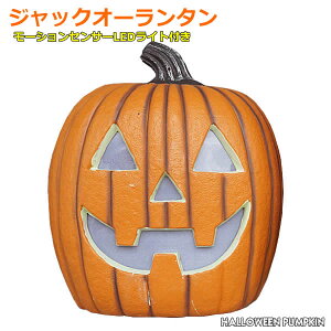 【送料無料】特大約53cm ハロウィン ジャックオーランタン モーションセンサー LEDライト付き カボチャ かぼちゃ パンプキン ジャックオランタン ビッグサイズ ディスプレイ 大型 飾り 装飾 置物 デコレーション タイマー付き サウンド付き コストコ