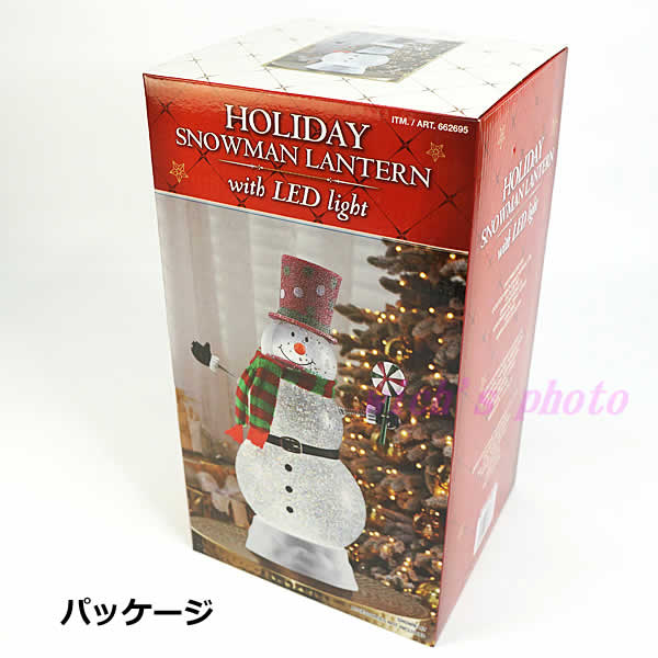 【送料無料】アクリルスノーマンランタン スノーマン イルミネーション ウォーターグローブ 雪だるま ディスプレイ オブジェ タイマー付き 装飾 置物 インテリア HOLIDAY SNOWMAN LANTERN コストコ