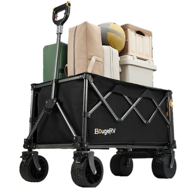 【送料無料】BougeRV 楽GoWagon2 電動キャリーワゴン 耐荷重200kg 容量250L ブラシレスモーター 耐荷重200kg・容量250Lを電動で押し引きできるワゴン。ブラ シレスモーターで静かで、砂浜やキャンプ場の砂利道でも進み ます 最大200kg耐荷重＆250L大容量 高強度炭素鋼及び600Dナイロン素材を採用し、業界屈指の200kgの 最大時荷重、250Lの最大容量を実現。 ブラシレスモーターを採用 IPS65防水防塵相当の250Wブラシレスモーターを2つ採用し、パワフ ルな500W出力を実現。15度の登坂時でも楽に進むのはもちろん、荷 積時や悪天候路面でその真価を発揮します。 大容量バッテリーで20km最大走行距離 25.55V高圧の133Wh三元系リチウムイオン電池を搭載し、一度の満 充電で、業界トップレベルの最大20kmの走行距離を実現。※積み荷 がない場合の自社内試験データ。 移動楽々！回転楽々！ 前進でも後退でも電動アシストで、荷物運びの負担を軽減してくれ ます。また、「重い荷物を載せた場合、方向転換が難しい」という 声から、三角てこ式ハンドルを採用し、急カーブや障害物があって も、より簡単に曲がることができます。 折り畳み可能 折り畳み可能なため、収納時に場所をとりません。ご自宅の空きス ペースや車内にも簡単に収納することができます。 ダブルブレーキシステム 2つのモーターの電力供給を遮断する電子ブレーキ、フットブレー キを搭載しており、安心かつ安全にご利用いただけます。 ■商品の特長 ・●最大200kg耐荷重＆250L大容量 ・●ブラシレスモーターを採用 ・●大容量バッテリーで20km最大走行距離 ・●移動楽々！回転楽々！ ・●折り畳み可能 ・●ダブルブレーキシステム ■仕様 ■ブランド：ボーグアールブイ (BougeRV) ■重量：17.4 kg ■サイズ：約100（W）×61（D）×84（H）cm ■配送についての注意点 【取引先業者より発送】 こちらの商品は、取引先業者指定による配送会社にて配送致します。 ご注文日より通常5日から14日でお届け致します（一部エリアを除 　く）。 また、交通状況および天候など、その他の理由により一部地域での 　お荷物のお届けが遅延する場合がございます。配送の対象地域は 　日本国内のみとなっております。 指定配送会社により一部地域(離島を含む)への配送をお受け致しか 　ねます。 ※ゴールデンウイーク・お正月・お盆などの大型連休期間は、配送 　業者の都合上通常よりも配送にお時間を頂く場合がございます。 　ご不便をおかけし大変申し訳ございませんが、何卒ご理解いただ 　くようお願いいたします。 【この商品の配送について】 ※本体重量は約17.4kgです。 ※商品のお届け日時につきましては、配送担当者より 　 事前にご連絡いたします。（商品によって異なります） ※配送・設置：玄関先でのお渡しとなります。 　 設置や組み立て、吊り上げなどの特殊搬入をご希望の場合は、 　 配送担当者へご相談ください。 　 また、作業料金は現地にてお支払いいただきます。 ※ドア幅・廊下の曲がり角・階段・エレベーターの寸法を 　 必ず事前にご確認ください。 　 搬入できずお引き取りとなった場合の費用はお客様のご負担となります。 ※多くの商品はお客様組み立てです。 　 プラスドライバーをご用意ください。 　 組立の要否と目安時間は商品ページの仕様をご確認ください。 ※設置スペースの幅・奥行・高さと、 　 背もたれを倒したときの奥行を、 　 商品ページの寸法と照らし合わせてご確認ください。 ※耐荷重（最大使用者体重）を必ずご確認のうえ、 　 その範囲内でご使用ください。 　 立ち上がりの補助や踏み台としてのご使用はおやめください。 ※キャスター付きの商品は、床材によっては傷や跡が 　 付くことがあります。チェアマットのご使用をおすすめします。 ※ガスシリンダー（昇降機構）を備えた商品は、 　 座面を下げた状態で保管・輸送してください。 ※本革・合成皮革の商品は、直射日光・暖房器具の熱により 　 変色やひび割れが生じることがあります。 ※天然木を使用した商品は、1脚ごとに木目・色味・節の 　 出方が異なります。 　 布・メッシュ張りの商品も、ロットにより色味が異なります。 　 画面上の色と実物の色は同一ではありません。 ※電動機構を備えた商品は、コンセントが必要です。 　 電源の位置と、可動範囲の障害物をご確認ください。 【ご注意】 ■こちらの商品はメーカー又は仕入先へ直送依頼する 　 受注発注商品となります。 　 注文確定後のキャンセルはお受けできませんので、 　 ご注文の際はお気を付けください。 ■発送まで通常より多くの日数を要します。 　 到着日時の指定はできません。 ■突然の欠品・終売、入荷時期による仕様の変更等が 　 ある場合がございます。 ■沖縄・離島・北海道への発送は行っておりません。 ■不要品・旧製品の引き取りは行っておりません。 ■商品パッケージに汚れ・スレ等がある場合がございます。 　 これらの点、予めご了承のうえご検討お願いします。 もちろん新品未使用品！ この機会をお見逃しなく！