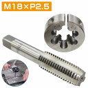【M18×P2.5】タップダイス セット 目立て ネジ 山 修正 めねじ 再生 ねじ 穴 修復 補強 耐久性向上 雌ネジ 補修 工具 キット