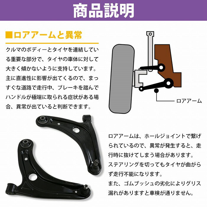 フロント ロアアーム 右側 ホンダ フィット GD1 GD3 / 51350-SAA-E11 51350-SAA-E01 3