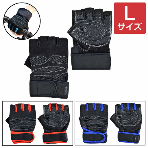【Lサイズ】トレーニング グローブ メッシュ素材 通気性抜群 洗濯可能 黒 青 赤 筋トレ ダンベル ベンチプレス エクササイズ ジム 手袋 【Lサイズ】トレーニング グローブ メッシュ素材 通気性抜群 洗濯可能 黒 青 赤 筋トレ ダンベル ベンチプレス エクササイズ ジム 手袋