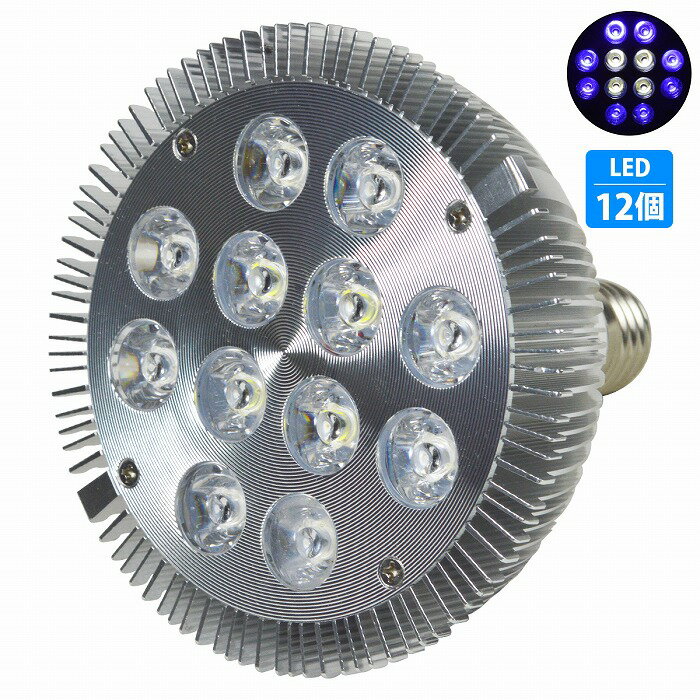 12LED 交換電球 スポットライト 24W(2W×12) 青8/白4 E26 水槽 照明 水草 サンゴ 熱帯魚 観賞魚 植物育成