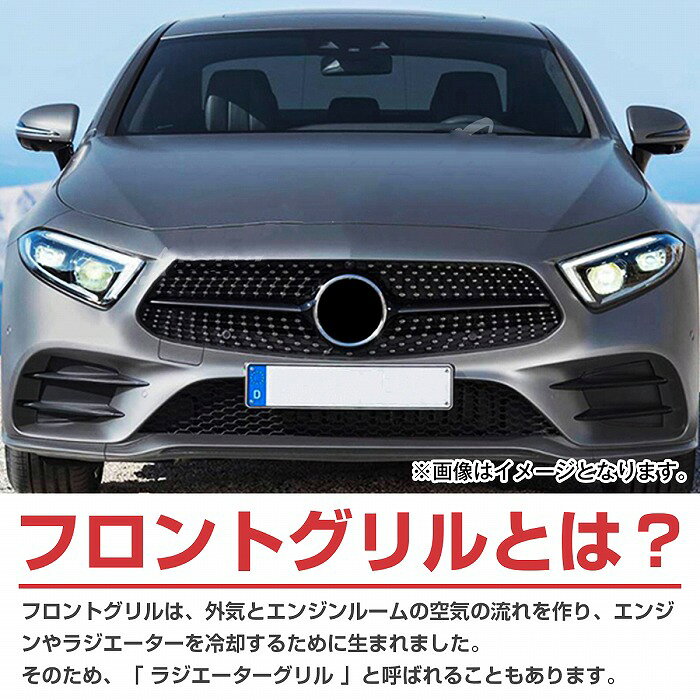 ベンツ CLSクラス W257 C257 パナメリカーナ グリル AMG GTR GT ルック CLS 300 350 450 500 縦 フィン 黒/銀 ストライプ 3