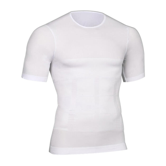 加圧インナー Tシャツ 姿勢強制 腹筋引締め 加圧シャツ ホワイト/白