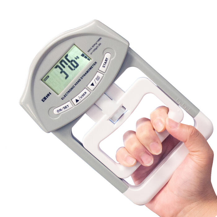 デジタル 握力計 デジタル ハンドグリップ メーター 握力測定器 計測記録機能付 グレー/灰色 リハビリ トレーニング 握力測定